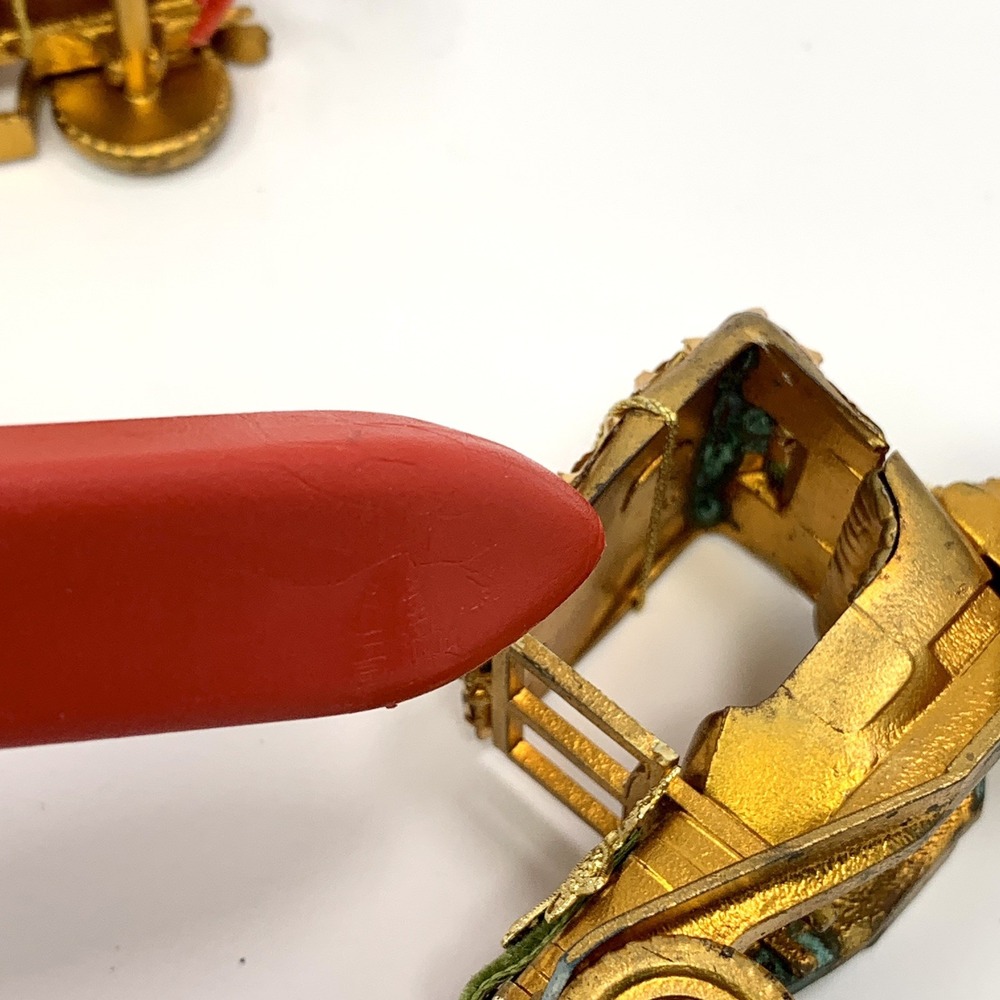 Lot 4 Vintage Koestel Maxwell & Renault Golden Jeweled Car Ornaments W Germany - Picture 9 of 13